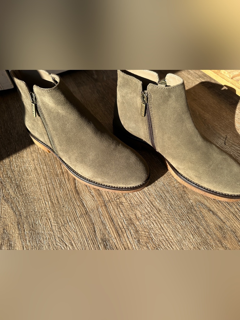ITALEAU Foliana Waterproof Suede Ankle Booties Moss Green Italian 38 US 7.5 - Picture 4 of 7